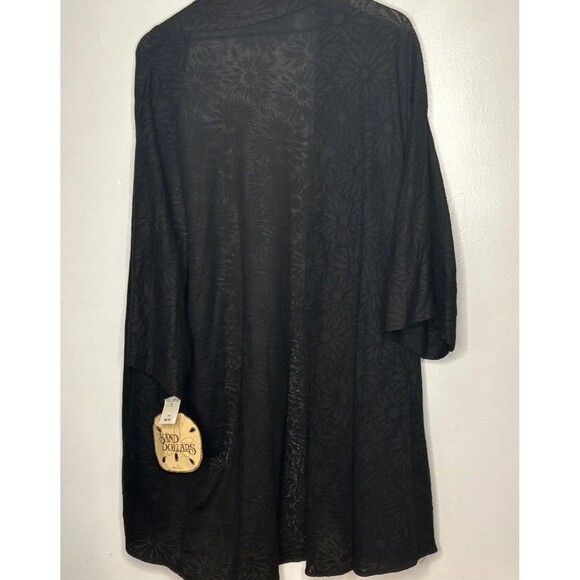 NWT Sand Dollars Cover Up Dress Plus 3X Black Tie Front Cruise Wear Open Weave - Picture 9 of 9